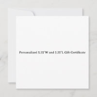 Personalisierte 5,25″W und 5,25″L Geschenkgutschei