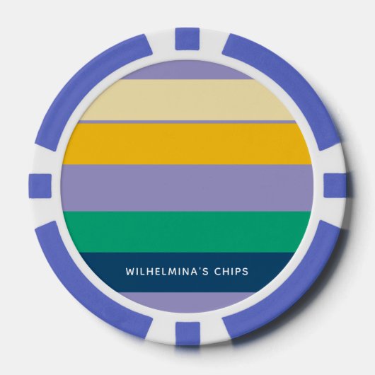 Personalisierte 5 farbige Linien Pokerchips (Vorderseite)