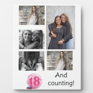 Personalisierte 5-Foto-Collage | 18. Geburtstag Fotoplatte