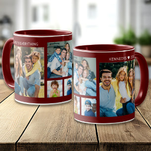 Personalisierte 5-Foto-Collage Familienname Bordea Tasse
