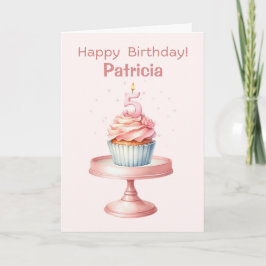 Personalisierte 5. Geburtstagskupcake-Karte Karte