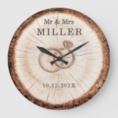 Personalisierte 5. Hochzeitstag Holz Wanduhr (Vorderseite)