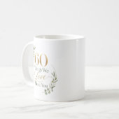 Personalisierte 60 Dinge, die wir an dir lieben Kaffeetasse (Vorderseite Links)