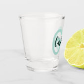 Personalisierte 60. Geburtstag Moderne Aquamarine Schnapsglas (Links)