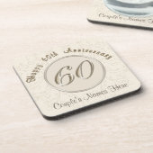 Personalisierte 60. Hochzeits-Jahrestags-Geschenke Untersetzer (Linke Seite)