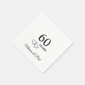Personalisierte 60. Hochzeitstag-Party Serviette (Ecke)