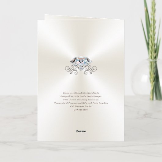 Personalisierte 60. Jubiläumskarte, Diamant Thema Karte (Rückseite)