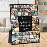 Personalisierte 64 FotoCollage mit Zitat Fotoplatte<br><div class="desc">Erstellen Sie Ihre eigene personalisierte Foto-Plakette mit 64 Ihrer Bilder,  zusammen mit individuellem Zitat,  Liedtext oder anderen Texten in eleganter Schriftzeichenschrift.</div>