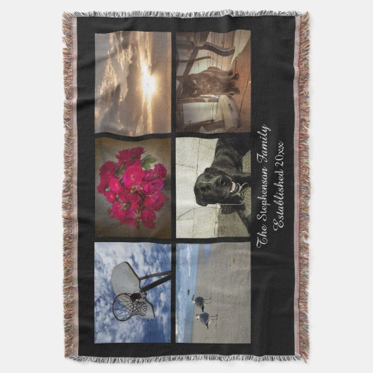 Personalisierte 6 Foto-afghanische Decke (Vorderseite Vertikal)