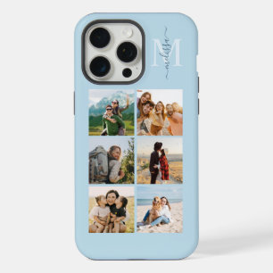 Personalisierte 6-Foto-Collage mit Monogramm iPhone 15 Pro Max Hülle