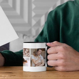 Personalisierte 6-Foto-Collage   Vatertag Tasse