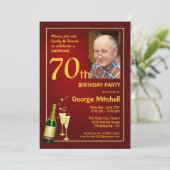 Personalisierte 70. einladung (Stehend Vorderseite)