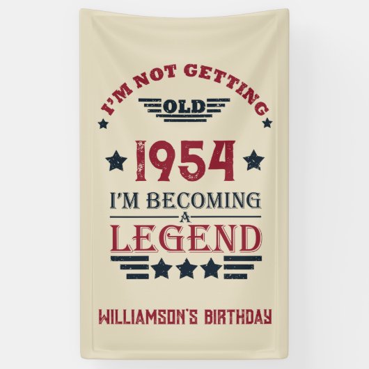 Personalisierte 70 Vintage Geburtstagsparty Banner (Vertikal)