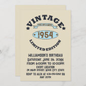 Personalisierte 70 Vintage Geburtstagsparty Einladung (Vorne/Hinten)