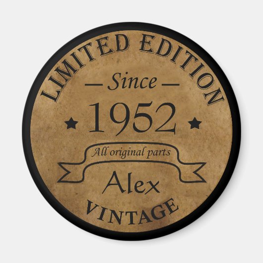 Personalisierte 70 Vintage Geburtstagsparty Magnet (Vorne)