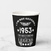 Personalisierte 70 Vintage Geburtstagsparty Pappbecher (Rückseite)