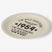 Personalisierte 70 Vintage Geburtstagsparty Pappteller (Schrägansicht)