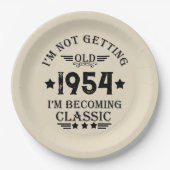 Personalisierte 70 Vintage Geburtstagsparty Pappteller (Vorderseite)