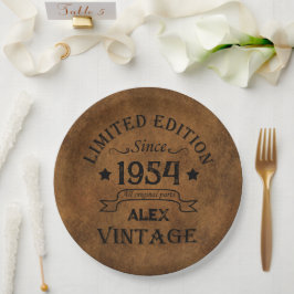 Personalisierte 70 Vintage Geburtstagsparty Pappteller