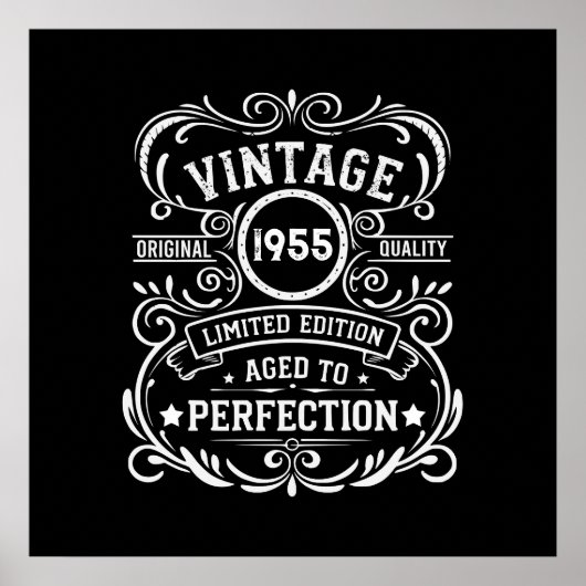 Personalisierte 70 Vintage Geburtstagsparty Poster (Vorne)