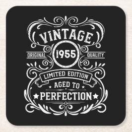 Personalisierte 70 Vintage Geburtstagsparty Rechteckiger Pappuntersetzer