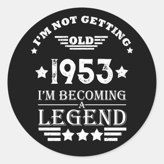 Personalisierte 70 Vintage Geburtstagsparty Runder Aufkleber (Vorderseite)