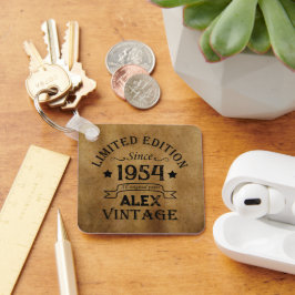 Personalisierte 70 Vintage Geburtstagsparty Schlüsselanhänger