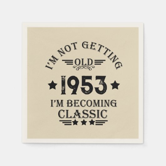 Personalisierte 70 Vintage Geburtstagsparty Serviette (Vorderseite)