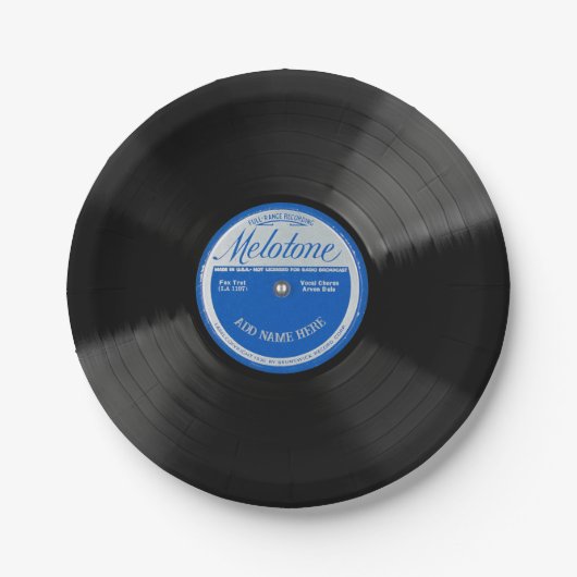 Personalisierte 78 Vinyl-Schallplatten-Design-Papi Pappteller (Vorderseite)