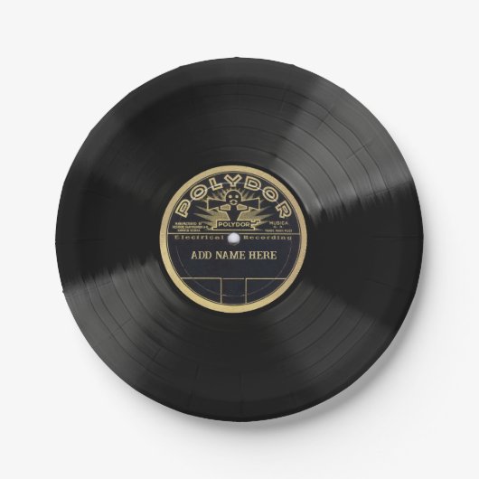 Personalisierte 78-Vinyl-Schallplatten-Design-Papi Pappteller (Vorderseite)