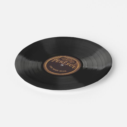 Personalisierte 78 Vinyl-Schallplatten-Design-Papi Pappteller (Schrägansicht)
