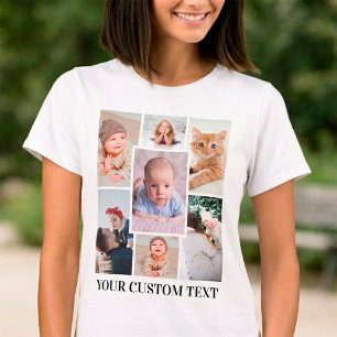 Personalisierte 7-Foto-Collage mit individuellem T T-Shirt