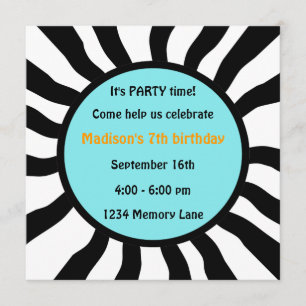 Personalisierte 7. Geburtstagsparty Einladung