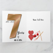 Personalisierte 7-jährige Hochzeiten-Jubiläumskart Karte (Innenseite)