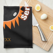 Personalisierte 800er Serie in Schwarz & Orange Bo Geschirrtuch (Viertel Falte)