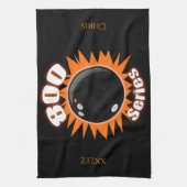 Personalisierte 800er Serie in Schwarz & Orange Bo Geschirrtuch (Vertikal)