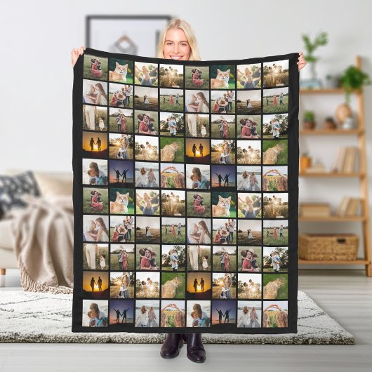 Personalisierte 80-FotoCollage Fleecedecke