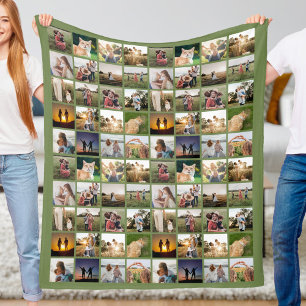 Personalisierte 80-FotoCollage Fleecedecke