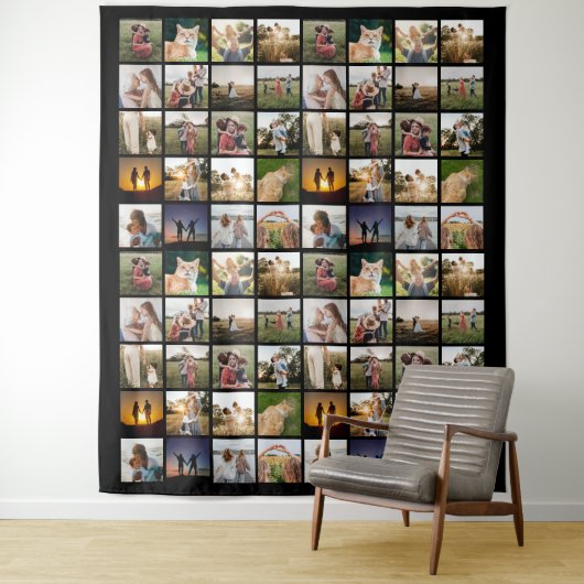 Personalisierte 80-FotoCollage Wandteppich (Beispiel)