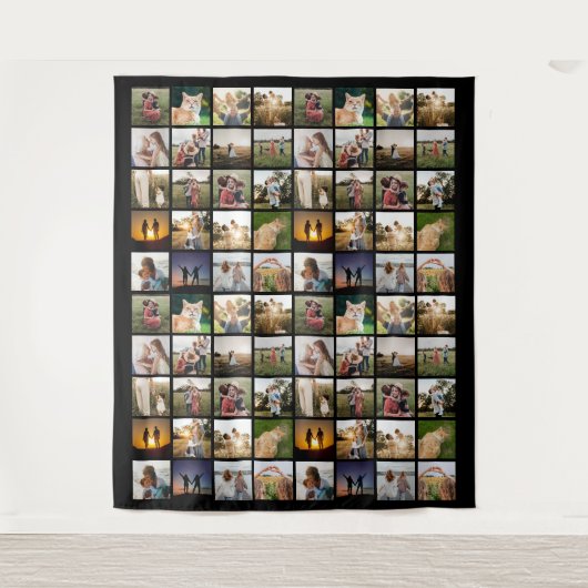 Personalisierte 80-FotoCollage Wandteppich (Vorderseite)