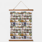 Personalisierte 80-FotoCollage Wandteppich Mit Holzrahmen (Vorderseite)