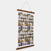 Personalisierte 80-FotoCollage Wandteppich Mit Holzrahmen (Gewinkelt)