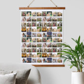 Personalisierte 80-FotoCollage Wandteppich Mit Holzrahmen