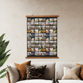 Personalisierte 80-FotoCollage Wandteppich Mit Holzrahmen