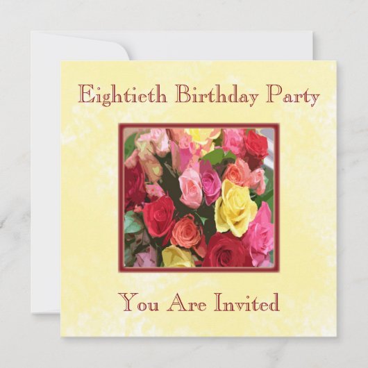 Personalisierte 80. Geburtstags-Party Einladungen (Vorderseite)