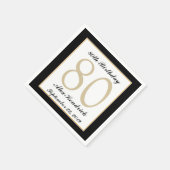 Personalisierte 80. Geburtstagsparty Napkins Serviette (Ecke)