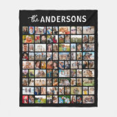 Personalisierte 81-Foto-Collage Schwarz Fleecedecke (Vorderseite)