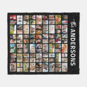 Personalisierte 81-Foto-Collage Schwarz Fleecedecke (Vorderseite (Horizontal))