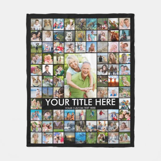 Personalisierte 81-FotoCollage-Fleece mit benutzer Fleecedecke (Vorderseite)