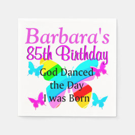 PERSONALISIERTE 85. BUTTERFLY BIRTHDAY NAPKINS SERVIETTE